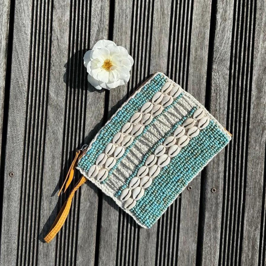 Petite pochette Sunshine bleue