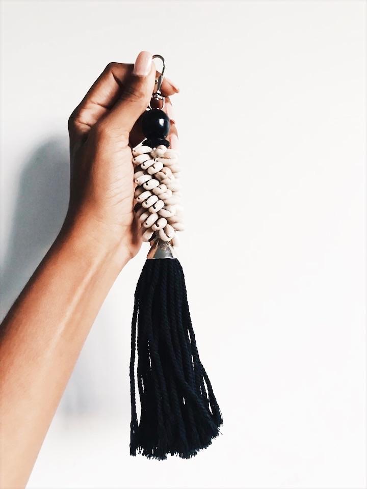 Porte clés coquillages noir